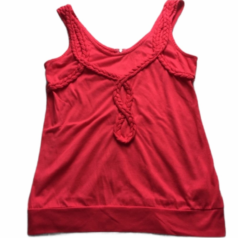 BOGO EUC AKIRA Bohemian Braided Embellished Zipper-Back Thick Tank Top